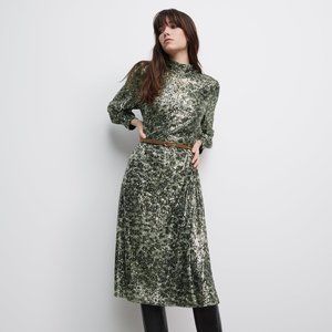 ZARA Sequined Midi Dress with Belt